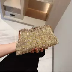 Embreagem de luxo Rhinestone noite para mulheres, bolsa da senhora, design brilhante, banquete de festa, vestido de casamento, bolsa portátil, lua, vestido, Z534 - Wolf Magazine
