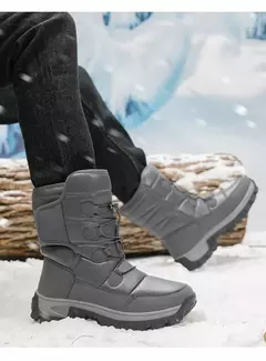 Botas de neve de pelúcia quente para homens, botas impermeáveis de motocicleta, botas antiderrapantes, top alto, novo, inverno - comprar online