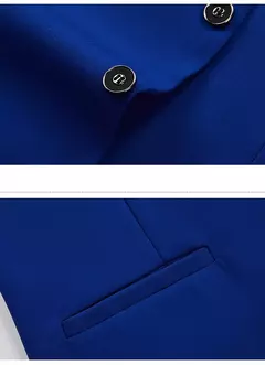 Imagem do Terno casual de negócios masculino para casamentos, blazer genuíno, colete e calças, grande e alto, colete slim fit, calças de vestido, tamanho EUA
