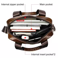 Westal Couro Genuíno Crossbody Messenger Bag, Sacos de Ombro dos homens, 13.3 "Laptop Pasta, Homem Bolsas, 8577 - loja online