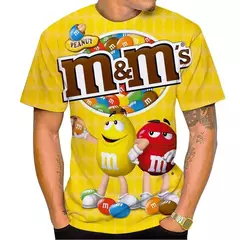 M & m's-Feijão Chocolate Masculino e Feminino T-shirt Estampada em 3D, Casual, Gola Redonda, Manga Curta, Engraçado, Camiseta Infantil, Tops Fofos - Wolf Magazine
