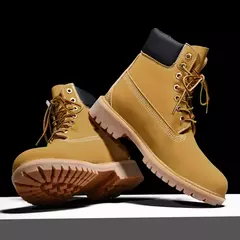 Bota de couro clássica para homens e mulheres, botas de plataforma com cordões, marrom de trabalho, tamanho grande 46, alta qualidade, na moda - comprar online