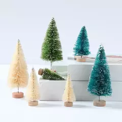 Mini árvore de natal de madeira artificial, azul, verde, branco, torre de ouro, pinho, pequena sisal, árvore de natal, decoração de mesa - comprar online