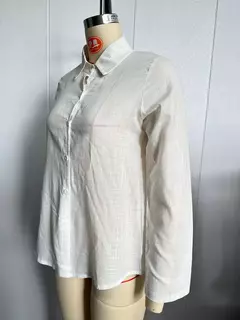 Camisa de linho, manga comprida, monocromática, elegante, casual, solta, camisa de escritório, primavera, verão, 2024 - Wolf Magazine