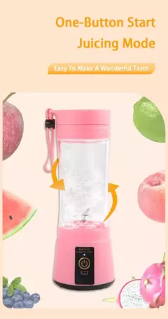 Mini Espremedor Recarregável Portátil, Elétrico, 6 Lâminas, Copo De Suco, Liquidificador De Frutas, Cozinha, Pequeno, Automático, Portátil, Smoothie Food, Casa - loja online
