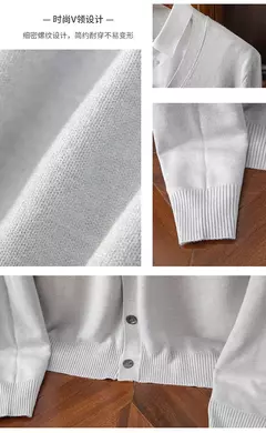 Casaco de caxemira merino masculino, cardigã com decote em v, cor sólida, casaco de malha acolchoado, quente, casual, outono, inverno, 100%, 2024
