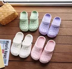 Sapatos de jardim macios para mulheres, sandálias impermeáveis, tamancos de enfermagem interiores, slides interiores ao ar livre, moda, verão - loja online