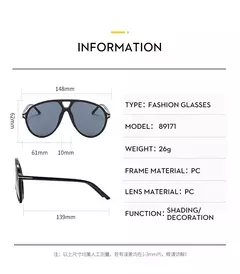 Óculos de sol piloto superdimensionados para homens e mulheres, óculos de sol retrô, óculos UV400, marca de luxo, nova moda, ins trending, 2022 - comprar online