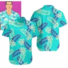 Homens e mulheres estampa em 3D camisas de praia havaianas, GTA, Vice City, moda casual, streetwear, camisa de manga curta, tops, blusa, homem roupas, novo - loja online