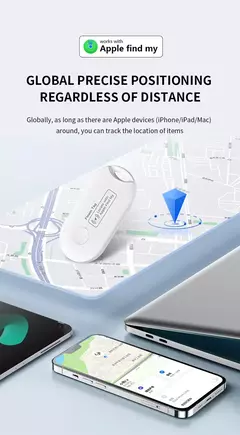 Imagem do Etiqueta inteligente finamente novo encontrar meu aplicativo anti-perdido rastreador localizador chave carteira bagagem pet abs de longa duração para ios iphone