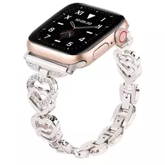Pulseira Coração de Diamante para Apple Watch, iWatch Series SE, 7, 6, 3, 5, Ultra 2, 8, 9, 40mm, 44mm, 38mm, 45 milímetros, 41 milímetros, 49 milímetros, 42 milímetros - comprar online