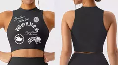 Camisa de barriga sem mangas para mulheres, blusa curta, colete fino, sutiã elástico de ginástica, ioga feminina e corrida, moda feminina escura, esporte, 2024 na internet