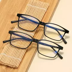 Ultralight tr90 frame óculos de leitura liga titânio anti luz azul negócio óculos dos homens confortáveis farsighted - loja online