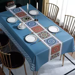 Impermeável Retangular Poliéster Toalha De Mesa, Padrão De Estilo Conciso, Decoração De Casa Moderna, Cozinha, Sala De Estar, Festa De Casamento - loja online