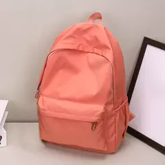 Mochila impermeável de grande capacidade para mulheres, mochila zíper suave, cor sólida, mochila casual para adolescentes, fonte de estudante - Wolf Magazine