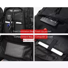 Imagem do Mochila de Viagem Grande Impermeável Para Homens, Compartimento Separado De Sapatos, Bolsa De Negócios, Esportes Ao Ar Livre, Mochilas De Armazenamento Pretas, 50L, 80L