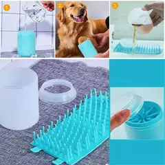 Estêmbolo de pata para animais de estimação limpador de pata de silicone macio copo de limpeza de pés portátil gatos cães pata escova limpa casa suprimentos práticos 3 tamanhos - loja online