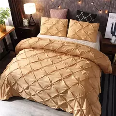 Pinch plissado conjuntos de cama de poliéster, Black Duvet Cover Set, Bedclothes King Size, Luxo Home and Hotel Use, sem enchimento, sem folha, 2 pcs, 3pcs - comprar online
