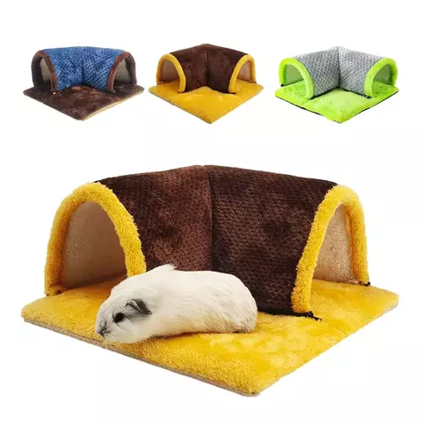 Cama quente do túnel do esconderijo do cobaia, túneis removíveis macios e tubos do cobaia para gaiola, esconde lã para rato, robalo