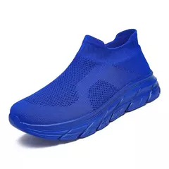 Tênis de corrida respirável masculino e feminino, calçados esportivos leves, tênis slip-on, meias da moda, tamanho grande 46, venda quente na internet