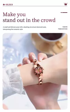 Imagem do OLEVS Relógio Quartz para Mulheres, Espelho Rhombic, Relógio de Pulso Feminino Impermeável, Tungsten Steel Strap, Luxo, Original, 7007