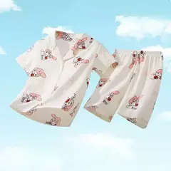 Conjunto de Pijamas Anime infantil, Roupa das Meninas, Roupa Confortável, Homewear das Meninas, Minha Melody, Sanrio, Pochacco, Cinnamoroll, Kuromi - Wolf Magazine