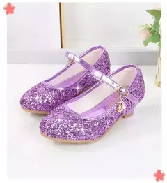 Sapato de salto alto de cristal infantil, sandálias de cristal, fivela, princesa sapato de dança, desempenho estudantil, couro, meninas, moda - loja online