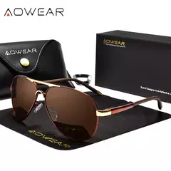 AOWEAR-Masculino HD Aviation Óculos De Sol, Polarizados Óculos De Sol Espelho, Condução Piloto Óculos De Sol - comprar online