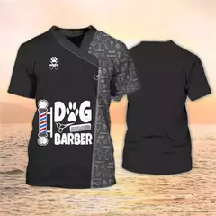 Dog Groomer's T-shirts para homens e mulheres, Pet Grooming Uniformes, Tops roupas, canino, veterinário, cabeleireiros, trabalho canino, 2024