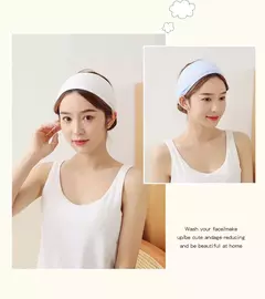 Banda de cabeça larga ajustável para mulheres, acessórios de cabelo com toalhas macias, hairband, spa, ioga, banho, chuveiro, maquiagem, lavagem facial, cosméticos - comprar online