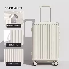 Mala de alumínio do curso do quadro, portador de bagagem, caixa do trole, cabine de transporte, 20 "24" 28";;VERDADEIRO;;"A09White suitcase,28 Inch - comprar online