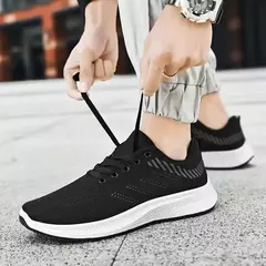 Imagem do 2025 sapatos casuais versáteis masculinos, calçados esportivos da moda, tênis de corrida respiráveis, tênis de treinamento de caminhada ao ar livre