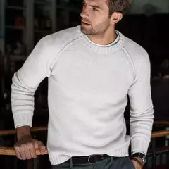 Casual Slim Fit masculino malha camisola, o-pescoço malhas, pulôver monocromático, outono, inverno, conforto, novo, S-3XL - loja online