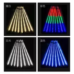 LED Meteor Shower Rain Lights Fairy String Light Impermeável Queda de chuva Festa de Natal Decoração de pátio 30cm - comprar online