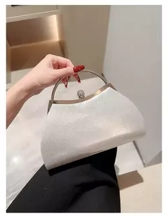 Bolsa de noite plissada para mulheres, alça superior, glitter dia clutch, jantar de casamento feminino vestida bolsa clipe de diamante, ouro
