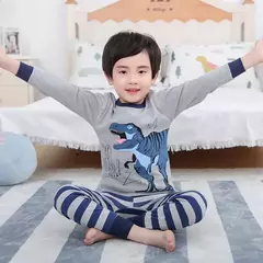 Imagem do Pijama infantil de manga comprida, pijama de algodão, roupa de bebê menina, pijama infantil, criança, menina, criança, 3-14 anos, inverno