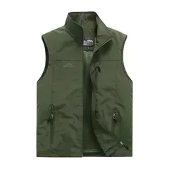 Colete de pesca primavera outono ao ar livre alta tendência da moda masculina confortável à prova de frio colete qualidade pesca lazer à prova de vento tanque - loja online