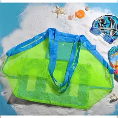 Sand Away Portable Mesh Bag para crianças, Sacos de armazenamento de brinquedos de banho, Natação Grande Saco de Praia para Toalhas, Maquiagem Cosmética Feminina - Wolf Magazine