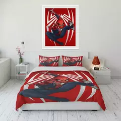 Conjunto de cama impresso Marvel Spider-Man para crianças e adultos, colcha macia, fronha, cama confortável, Twin, cama king, luxo na internet