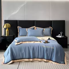 4 pçs lavado cor pura dupla verão colcha conjunto acessível luxo high-end adequado para quarto apartamento cama única cama de casal 150/180/200cm na internet