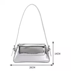 Bolsa de axila a laser prateada para mulheres, bolsa de ombro, alça superior, bolsa feminina, marca designer, luxo, chique