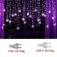 LED Fairy String Luzes De Natal, Floco De Neve Cortina, Guirlanda Impermeável, Festa De Feriado, Decoração De Natal, 3.5m, 2024 - Wolf Magazine