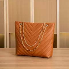 Bolsa de ombro de corrente bordada casual para mulheres, padrão V, lingge, bolsa de compras portátil, nova moda - comprar online