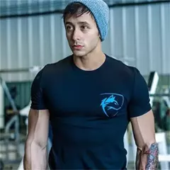 Camiseta esportiva masculina de manga curta elástica, Fitness ao ar livre, Corrida, Ginásios, Tendência da moda, Verão, 2022 - Wolf Magazine