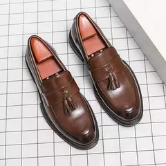 Mocassins macios masculinos, sapatos de couro borla, sapatilha de condução, marca de luxo, plus size, 46, alta qualidade, moda - loja online