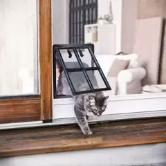 Porta de tela para animais de estimação, porta com fechadura para gato, porta de plástico para cães de estimação, à prova de mosquitos, janela de segurança, portão de aba, cerca para cães - Wolf Magazine