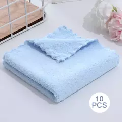 Toalha absorvente macia de microfibra, grossa, alta densidade, velo coral, secagem rápida, rosto limpo, 10pcs - Wolf Magazine