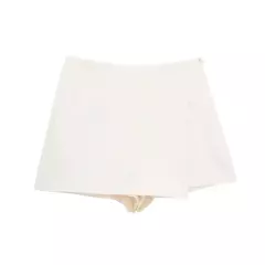 Imagem do TRAF-minissaia feminina de cintura alta, saia assimétrica preta, bermuda casual, shorts de verão, 2021