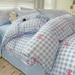 Conjunto de cama para meninas, capa de edredão, folha plana, fronha, sem enchimento, roupa de cama, macia, gêmea, completa, queen size, 3, 4pcs na internet