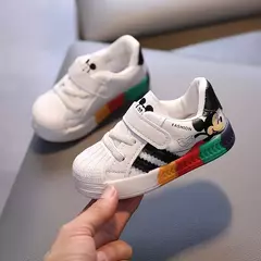 Sapato de caminhada macio infantil, Anti Slip, Sapatilhas Respiráveis, Sapato de Borda Única, Meninos e Meninas, Bebê, Primavera e Outono